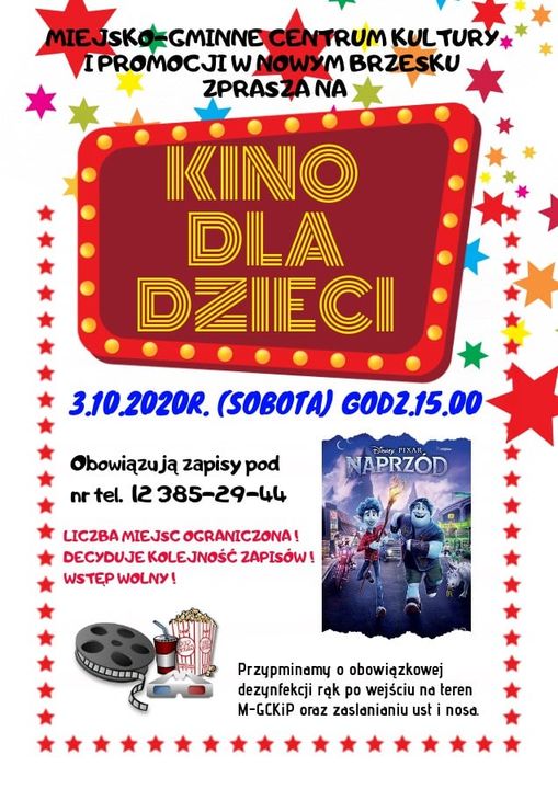 Kino dla dzieci w Miejsko-Gminnym Centrum Kultury i Promocji w Nowym Brzesku
