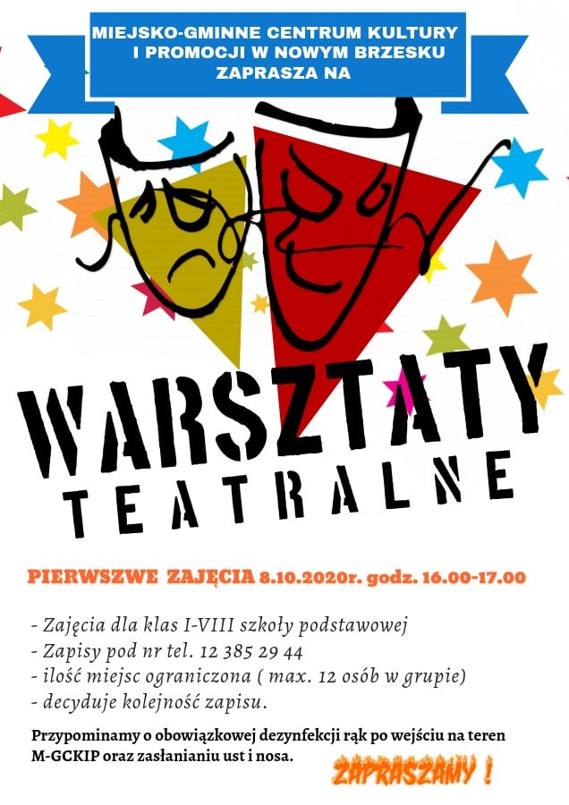 Warsztaty teatralne w Miejsko-Gminnym Centrum Kultury i Promocji w Nowym Brzesku