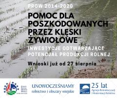 Pomoc z PROW dla poszkodowanych przez klęski żywiołowe