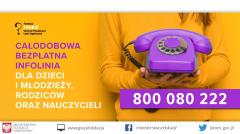 800 080 222 – rusza całodobowa bezpłatna infolinia dla dzieci, młodzieży, rodziców i pedagogów!