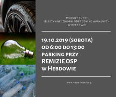 Mobilny Punkt Selektywnej Zbiórki Odpadów Komunalnych w Hebdowie