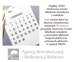 Dopłaty 2020 - ostateczne terminy składania oświadczeń i wniosków