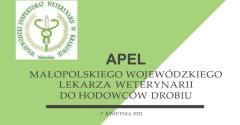 Apel Małopolskiego Wojewódzkiego Lekarza Weterynarii do hodowców drobiu